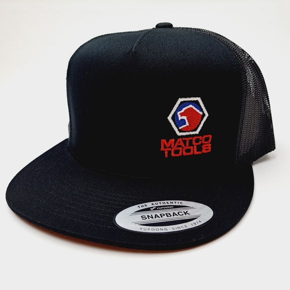 Matco Tools Direct Embroidered Flat Bill Trucker Mesh Snapback Cap Black - Picture 2 of 3